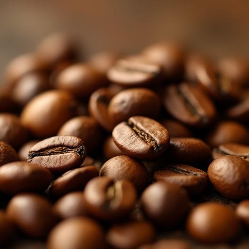 Close-up of light roast Ethiopian Yirgacheffe coffee beans.